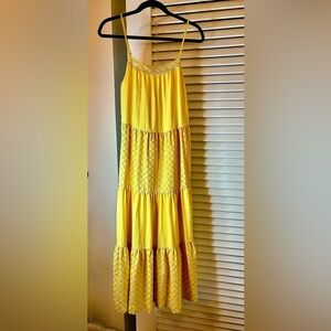 Z Supply Yellow Smocked Tiered Sundress